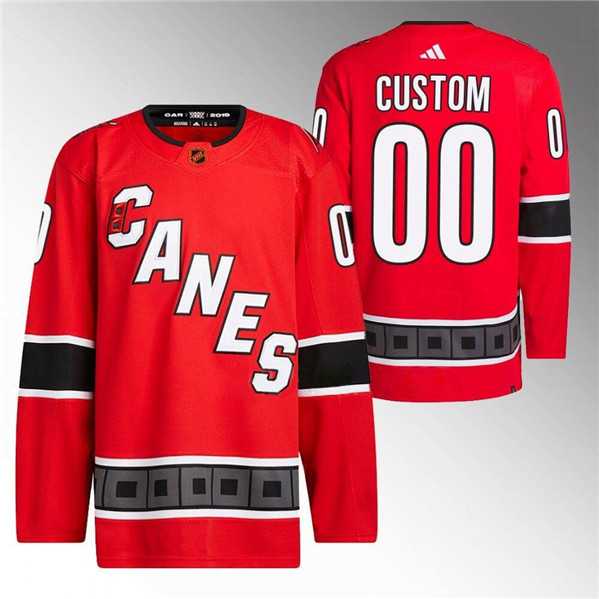 Mens Carolina Hurricanes Custom Red 2022-23 Reverse Retro Stitched Jersey->customized nhl jersey->Custom Jersey